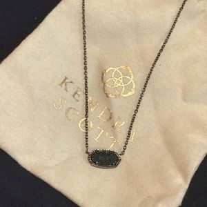 Gunmetal Druzy Kendra Scott Elisa Pendant